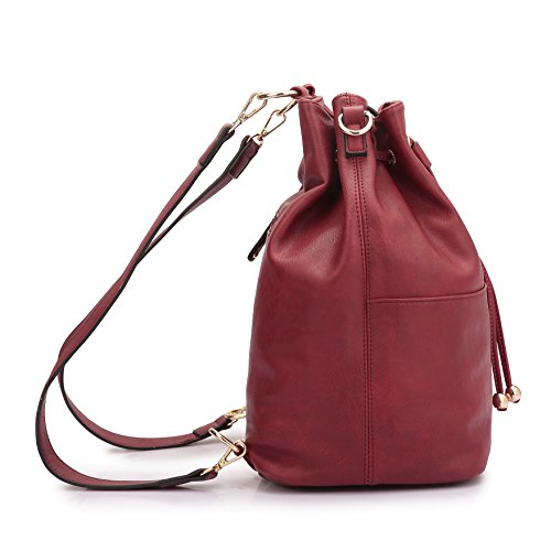 dasein faux leather convertible drawstring bucket bag and backpack Dooney & Bourke Florentine Hattie Handbag ShopCGX Silicone Grippers Help Keep Straps In Place Dasein Fashion Leather Convertible Drawstring