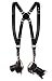 Camera Strap Accessories for Two-Cameras - Dual Shoulder Leather Harness - Multi Camera Gear for DSLR/SLR&nbsp;Black ProInStyle Strap by Coiro