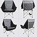 KingCamp Oversize Camping Folding Sofa Chair Padded Seat with Cooler Bag and Armrest Cup Holder, Black&Dark Gray