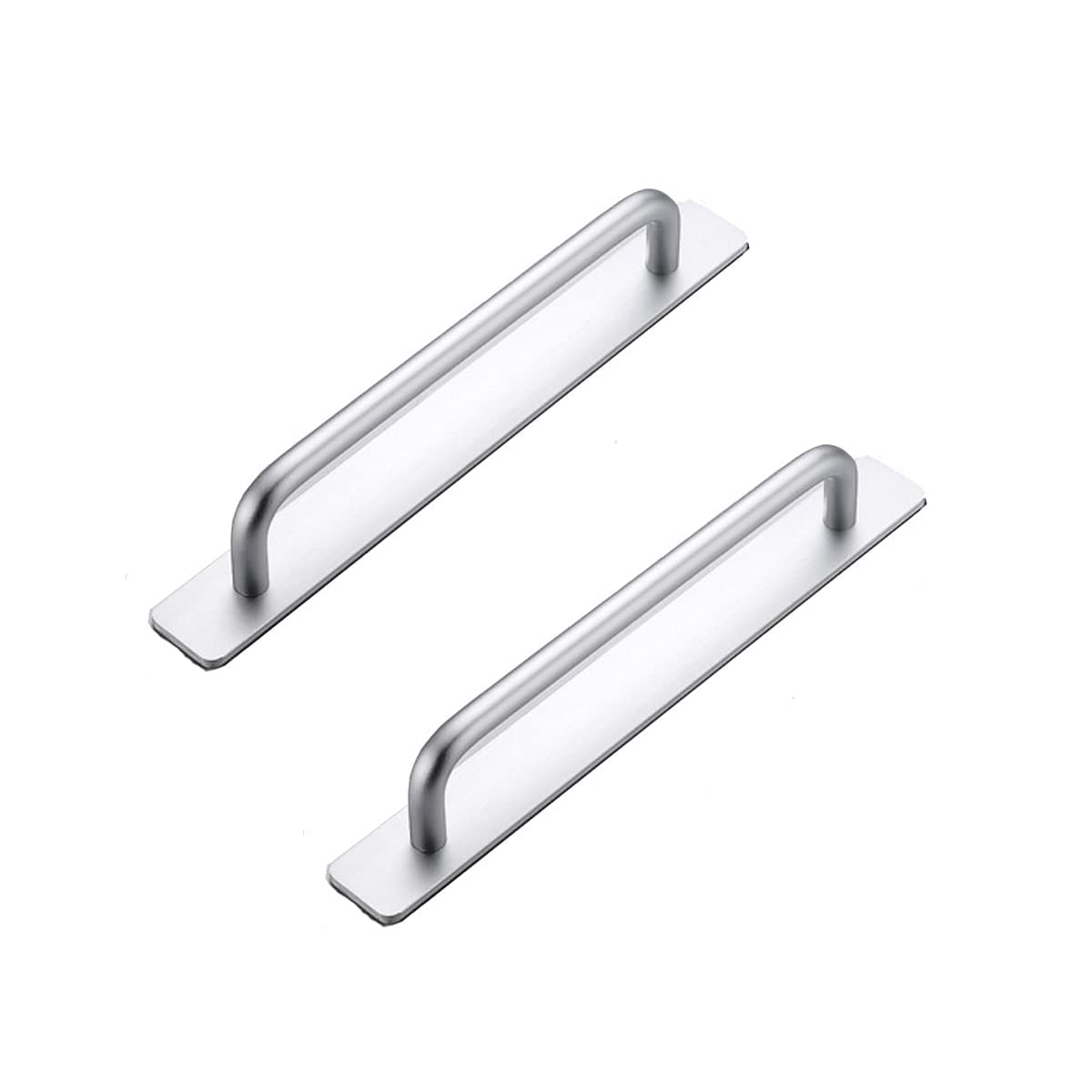 CcHhyyt Self-Stick Instant Kitchen Cabinet Bathroom Drawer Closet Door Handle Pulls 2pcs/Set (170 mm, Silver)