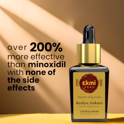 EKMIVEDA Hair Growth Dht Blocker Serum With Redensyl, Procapil, Ayurvedic Herbs, Amla, Brahmi, Capilia Longa. Follicle Stimulating Serum. Hair Loss Treatment For Women & Men, Thicker Hair 1.01 Fl Oz
