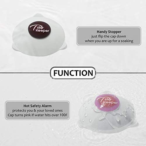 Drain Hair Catcher with Stopper, 3-in-1 Durable Tub Drain Protector Hair Drain Clog Prevention for Bathtub, 2 Pack