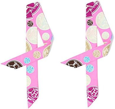 Jellyooy Beachkins Classic Silk Twill Scarves Handbags Handle Wrap Decoration Twilly Scarf For Bags 2PCS/Pair (Pink pair)