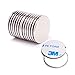 FEYG Rare Earth Magnets, 6Pcs Extra Strength Neodymium Disc Magnet with Adhesive Backing for DIY & Fridge Magnet - 1.26”D x 1/12”H