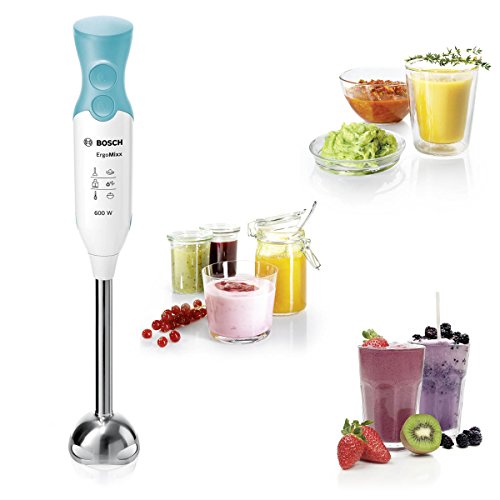 [- Bosch Ergonomischer MSM66110 Stabmixer mit Zubehör(600 W, edelstahl-Mixfuß) weiß