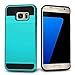 Galaxy S7 Edge Case, Anuck Slidable ID Card Slot Holder Galaxy S7 Edge Wallet Case [Credit Cards Pocket][Hard Shell] Shockproof Armor Rubber Bumper Case Cover for Samsung Galaxy S7 Edge - Light Blue