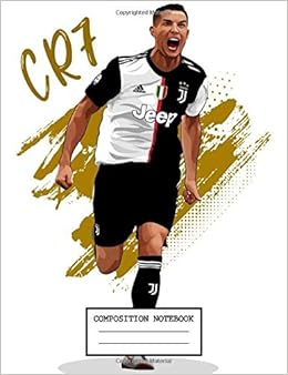 Composition Notebook Cute Drawing Photo Art Cristiano Ronaldo Cr7 Soft Glossy Wide Ruled Journal With Ruled Lined Paper For Taking Notes Writing Students School Kids Football Soccer Lover Konig Daniela