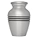 Silver Bands Mini Keepsake Urn • Miniature Funeral Cremation Urn fits Small Amount of Ashes • Monaco Model