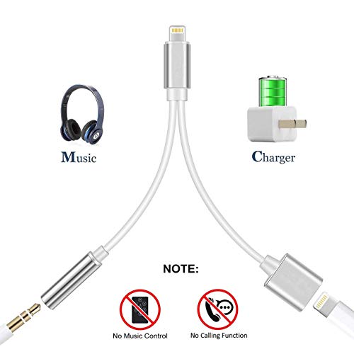 image for Difane Headphone Jack Adapter for iPhone Earphone Splitter Cable Aux A