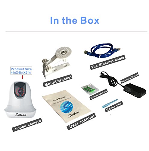 SOTION Wireless WiFi Internet Network IP Surveillance Security Video Home/Indoor Camera System, Baby and Pet Monitor with Pan and Tilt, Two Way Audio & Night Vision