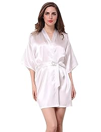 JOYTTON Kimono de satén para fiesta de casamiento con brillos dorado
