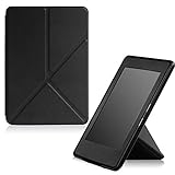 MoKo Case for Kindle Paperwhite, Standing Origami Slim Shell Case Fits All Paperwhite Generations Prior to 2018 (Will not fit All-New Paperwhite 10th Generation), Black