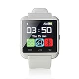 Yuntab U8 SmartWatch, Compatible iOS & Android(White)