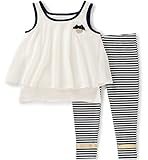 Juicy Couture Little Girls' Toddler 2 Piece Pant Set-Layered, White, 4T