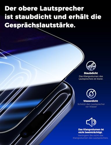 MAGIC JOHN Pack of 2 for iPhone 17 Pro Protective Glass (6.3 Inch), Auto Dust Elimination, 9H Hardness Film, Ultra Clear Screen Protector, Bubble-Free, Easy Installation