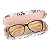EZESO 2 pcs Glasses Case Spectacle Case Box Fabrics Floral Portable Hard Eyeglass Case