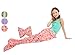 Catalonia Kids Mermaid Tail Blanket Pillow Cushion,Super Soft Coral Plush Fleece Mermaids Gift Snuggle Sleeping Bag for Girls Teens Children 60 x 21 Pink