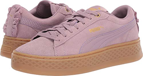 PUMA Women's Smash Platform Frill Elderberry/Puma Team Gold 8.5 B US