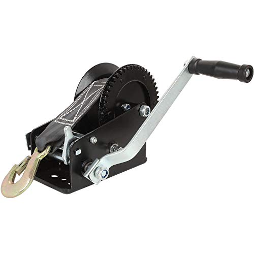 3000lbs Boat Trailer Winch Heavy Duty Hand Winch With Strap And Hook, Hand Crank Winch Boat