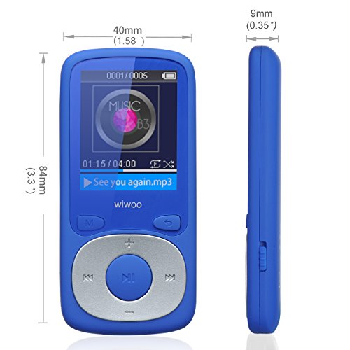 Wiwoo-16GB-Portable-MP3-MP4-Player-With-Fm-Radio-Lossless-Music-Player-With-Adjustable-Armband-For-Running-For-Kids-Expandable-Up-to-64GB-Micro-SD-card-Blue