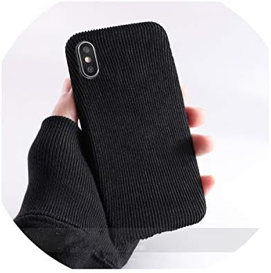 Cloth Texture Soft Case for iPhone X for iPhone 7 8 6 6S Plus Xs Max XR Ultra-Thin Canvas Pattern Phone Cases,IK51-DXRHei,for iPhone Xs Max