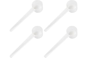 4 Pcs 5g Transparent Plastic Measuring Spoons, Dosing Spoons with Clear Scales - for Protein Powder, Coffee, Baking, Cooking 