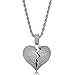 TOPGRILLZ Bubble Broken Heart Pendant Necklace 14K Gold Plated Lab Diamond Iced Out Chain for Men Women Sad Jewelry
