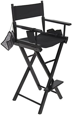 totoshop Black New Professional Makeup Artist Directors Chair Wood Light Weight Foldable