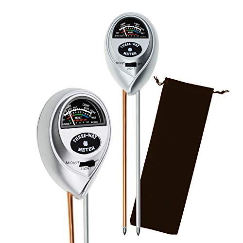 DANOPLUS Soil Test Kit 3-in-1 pH, Moisture and Light Meter Tester for Home, Garden, Lawn, Farm Healthy Growth of Plants Plus Free Pouch