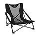 Cascade Mountain Tech Compact Low Profile Outdoor Folding Camp Chair with Carry Case, Black
