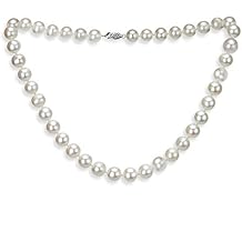 18k White Gold 10-10.5mm White Freshwater Cultured AAA High Luster Pearl Strand