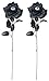 Set of 2 Artificial Gothic Black Roses with Eyes Halloween Decorations