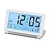 Mini Foldable Travel Alarm Clock with Temperature/Date/Calendar/Snooze for Office /Bedroom/Study/kitchen/Living room Silent LCD Digital Screen Desk Clock with Soft Blue Backlight