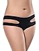 J-boxing Women Plus Size Sexy Panty Hollow out Lingerie Crotchless Underwear Black (2XL)