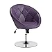 Round Tufted Swivel Chair Purple and Chrome