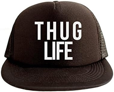 Thug Life Cool Swag Hip Hop Print 80s Style Snapback Hat Cap Black
