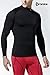 TSLA CLSX Men's UPF 50+ Mock Long Sleeve Compression Shirts, Athletic Workout Shirt, Water Sports Rash Guard, BLM Edition Black, Medium