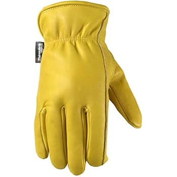 Men's Winter Leather Work Gloves, 100-gram Thinsulate, Cowhide, Lined Leather, Large (Wells Lamont 1108L)