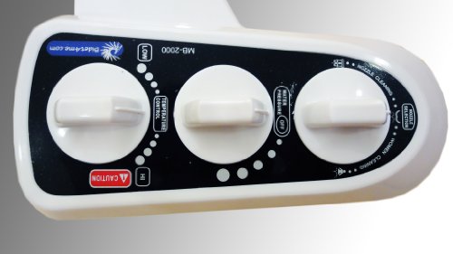 Easy Bidet - "Dual Nozzle" (Nozzle for Male and Female) with Nozzle Self Cleaning Function, Cold and Warm Flash Water, Temperature, Nozzle Select, and Water Pressure Control Knobs, Non Electric Toilet Seat Attachment