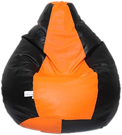 Maruti fun bags XXL Bean Bag Cover Classic Without Beans- Orange and Black