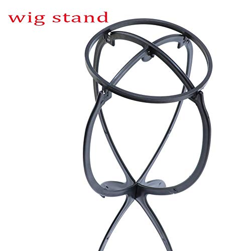 3 Pack Wig Stands for All Wigs,13.8 Inches Portable Durable Wig Holder,FFLIN Travel Wig Stands,Collapsible Wig Dryer(Black)