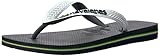 Havaianas Women's Brazil Mix Sandal Flip Flop, Black/White, 39 BR/9/10 W US