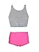 GEEK LIGHTING Women Girls 2 Piece Swimsuits High Waisted Bathing Suits Bikini Set (Large, Hot Pink)