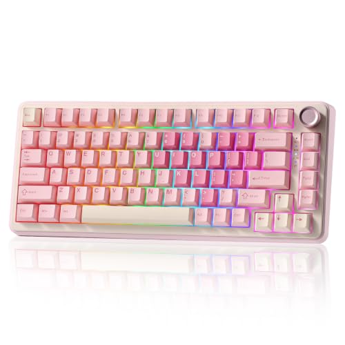 YUNZII B75 PRO Kabellose Mechanische Tastatur (Pink, Milk Switch)
