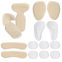 [ Value 14PCS ] Heel Grips Liners and Arch Support,Back Heel Insoles Cushions for High Heels by Blomed,Gel Shoe Inserts for Men & Women Ball of Foot Pads for Foot Pain Relief (Beige hh)