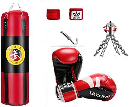 ShanRen Sports Oxford Cloth Empty Punching Bag MMA Boxing Sandbag Hanging Kick Punch Bag with Chains+ Hook+Boxing Gloves+ Hand Wraps(1pair) Kickboxing Muay Thai Training Fitness Workout Set (39.37)