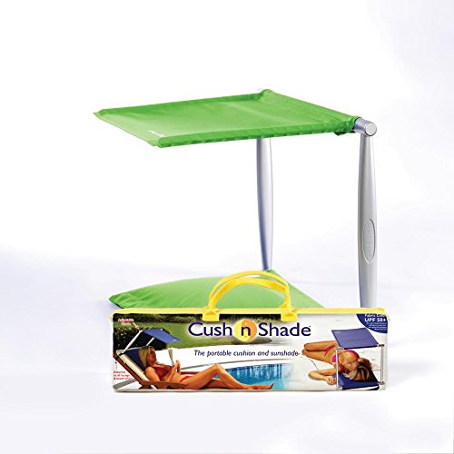Sun Shade for Sun Lounger | Folding Sunshade for Garden Chair | Portable Beach shade with Inflatable Cushion - Cush N Shade (Cushnshade) (Lime Green)