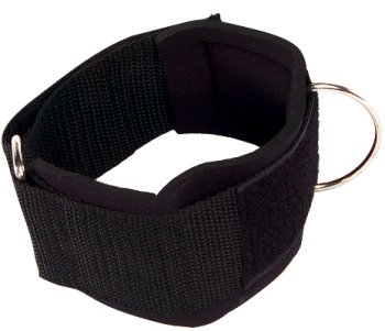 Power Systems Padded Nylon Ankle and Wrist Strap, Strength Training Attachment for Cable Machines or Resistance Bands, Black (50760)