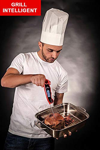 HENSUN Waterproof Digital Instant Read Meat Food Thermometer with Folding Probe-BBQ Or Grilling, with Magnetic | Backlight & Calibration | Quick, Smart Cooking Red, Milk,Oven Roasts, 1 Candy - Thumbnail 5