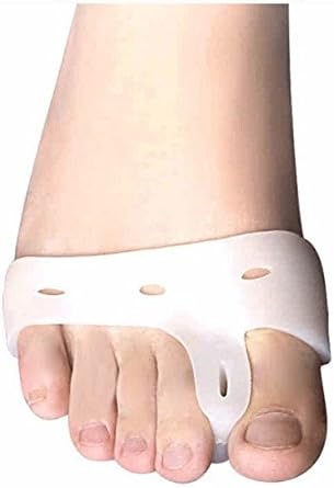 Pair Silicone Unisex Foot Pain Relief Gel Toes Shaping Hallux Valgus Big Toe Bunion Splint Spacer Alignment Straightener Corrector Foot Aid Treatment Splint Toe Spreader Cushion for Hammer Toes and Tailor's Bunion Day and Night Use (White)